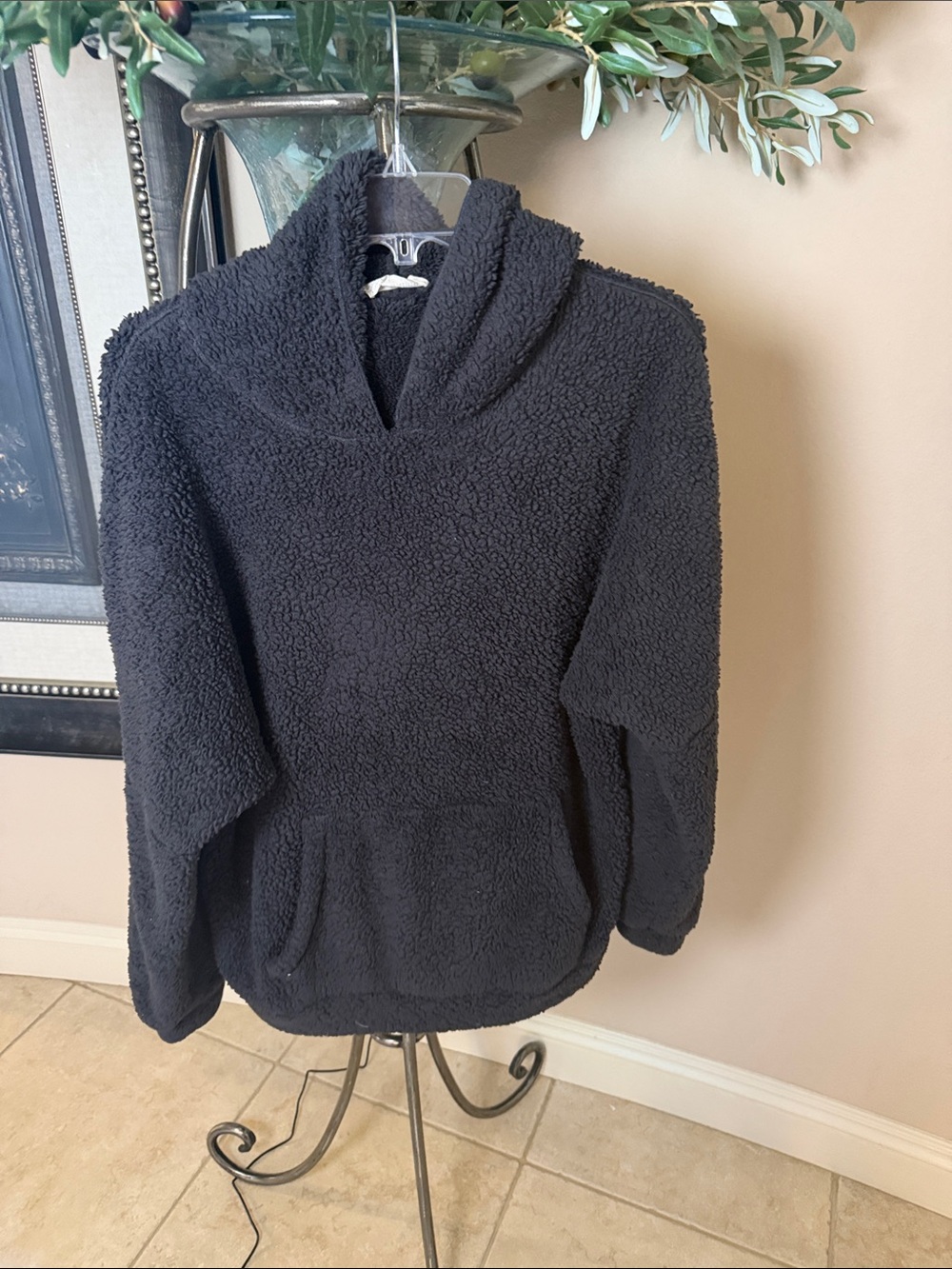 Bear Dance Cozy Sherpa Hoodie Sweatshirt - Dark Grey